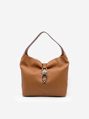 DOONEY & BOURKE Lucca Leather Logo Lock Hobo in Caramel